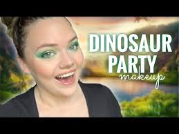 dinosaur party makeup green eyes