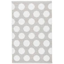 polka dot gray white woven rug