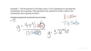 Gravity Using The Pendulum Equation