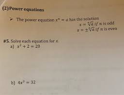 Power Equations The Power Equation