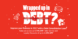 These loans, usually from an online lender, credit union or bank, provide a large amount of money to pay off multiple debts, leaving you with one monthly debt payment. Improve Your Finances In 2017 With A Debt Consolidation Loan Houston Highway Credit Union
