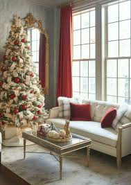 beautiful christmas tree and red gifts