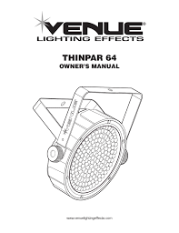 Venue Lighting Effects Thinpar 64 Owner S Manual Manualzz Com
