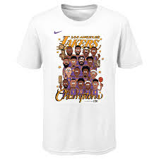 Ultra game nba women's relaxed short sleeve tee shirt. Los Angeles Lakers Nike Preschool 2020 Nba Finals Champions Roster T Shirt White