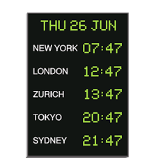 Digital World Time Zone Wall Clocks