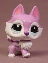 Littlest pet shop lps husky brown purple dot eye puppy #38 #39 + accessories lot. Littlest Pet Shop 2110 Purple White Husky Puppy Dog With Aqua Blue Eyes Moscow Blythe Rons Rescued Treasures