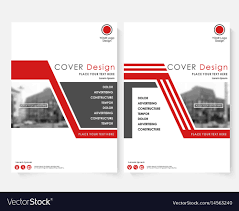 Red Cover Design Template For Annual Report Vector Image