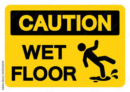 caution wet floor symbol sign vector
