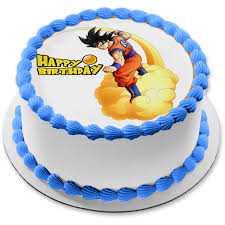 If your little boy and husband are smitten with anime, then you've got to take a look at this party! Dragon Ball Z Kakarot Round Edible Cake Topper Image Abpid50733 A Birthday Place