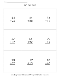 Two digit subtraction without regrouping it contains five versions of two digit subtraction without regrouping worksheets for grade 1 or grade 2 or class everything is ready to print material in pdf format. Math Worksheet Tictactoemathtwodigitadditionregrouping2ws Digit Additionth Regrouping Worksheets 2nd Grade Math Worksheet Pdf Download 47 Phenomenal 2 Digit Addition With Regrouping Worksheets 2nd Grade Image Inspirations Roleplayersensemble