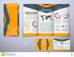 Template Triple Folding Brochure Design Style Material Stock Vector