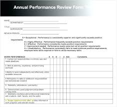 Job Performance Evaluation Form Templates Employee Performance