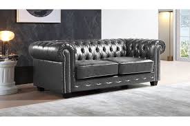 Chesterfield Grey Leather Antique 3