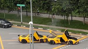 Meet service & emergency vehicles cars & trucks cartoon for children on the screen! What Were The Odds Yellow Lamborghini Aventador Crashes Into Another One