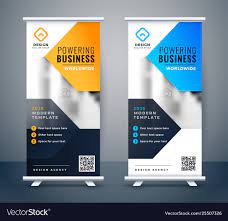 business roll up banner design vector image