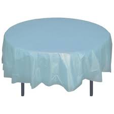 Round Light Blue Table Cover