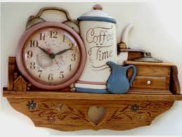 coffee pot clock vintage kitchen wall