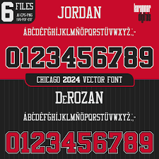 Font Vector Chicago 2024 Digital Download AI, Eps, Svg, Pdf, Png, Otf   Bulls Jordan Shirt Name & Numbers  USA Basketball - Etsy