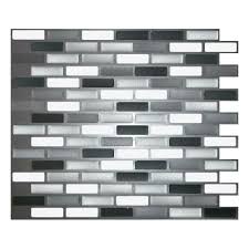 Pretty design ideas bathroom cabinet with mirror large medicine. Stick It Tiles Glass Grey Oblong Peel And Stick It Tile 11 X 9 25 Inch Value 4 Pack The Home Depot Canada