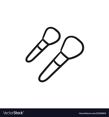 makeup brushes sketch icon royalty free