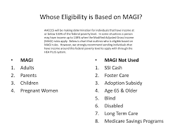 Ppt Whose Eligibility Is Based On Magi Powerpoint