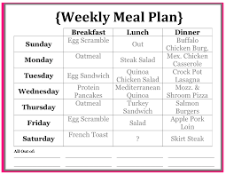 Meal Plan For Weight Loss Within Healthy Diet Plan Weight