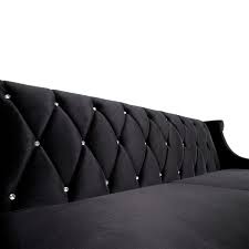 Barrister Sofa In Black Velvet With