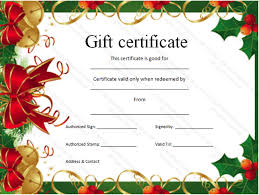 Christmas Present Certificate Templates Christmas Gift Certificate