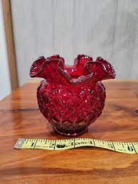 Vintage Fenton Art Glass Ruby Red Cut