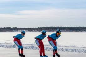 Tien km schaatsen comité van de olympische winterspelen: Schaatsen Lulea Lulea Travel Swedisch Lapland Winter