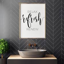 bathroom decor print relax refresh