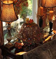 living room window table decorated