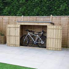 Double Door Overlap Wooden Bike Shed