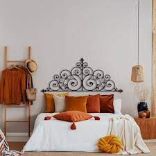Metal Headboard Above The Bed Decor