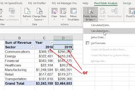 year over year changes in a pivot table