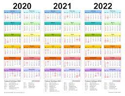2020 2022 three year calendar free