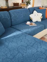 1pc plain jacquard leaf pattern sofa