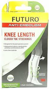 Futuro Anti Embolism Knee Length Stockings Closed Toe White Ebay