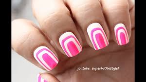 Cute Pink White Nail Art Without Using Tools No Tools Nail Design _ Superwowstyle