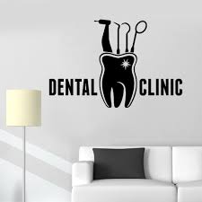 Us 7 97 25 Off Dental Clinic Sign Wall Stickers Decal Stomatology Vinyl Window Sticker Logo Design Art Office Dentist Cabinet Decor New Lc443 In