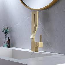 Brushed Gold Waterfall Bathroom Sink