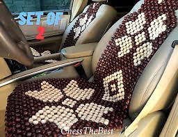 Bead Seat Cover 2 Pcs Wood Beads Car