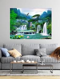 Waterfall 3d Hd Digital Print Wallpaper