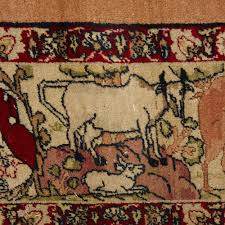 persian judaica pictorial kirman carpet