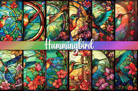 Stained Glass Hummingbird Backgrounds