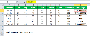 how to calculate percene in excel