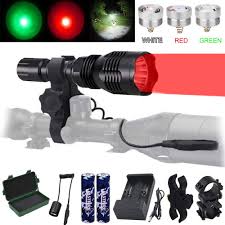 Vastfire Predator Light With Interchangeable Red Green White Led Hunting Flashlight With Scope Mount For Hog Coyote Coon Bobcat Raccoon Varmint