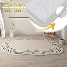 irregular oval plush fluffy area rugs