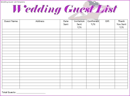 Wedding Guest List Printable Template Atlasapp Co
