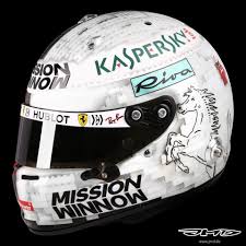 Sebastian vettel ist ein deutscher automobilrennfahrer. Sebastian Vettel Spanish Gp 2019 Helmet Design Helmet Helmet Stickers